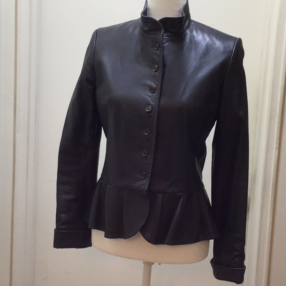 CARINA NEW YORK WOMEN BROWN LONG SLEEVES LEATHER JACKET SZ 6 - Picture 1 of 14